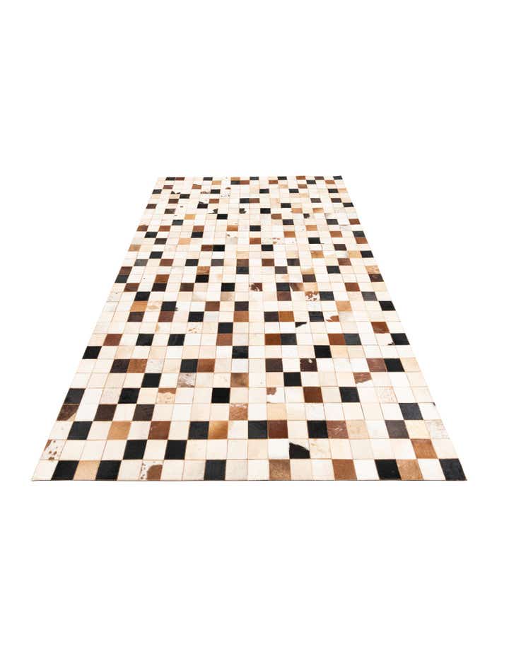 5' 1 x 8' 1 Cowhide Leather Rug