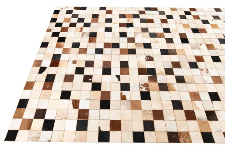 5' 1 x 8' 1 Cowhide Leather Rug