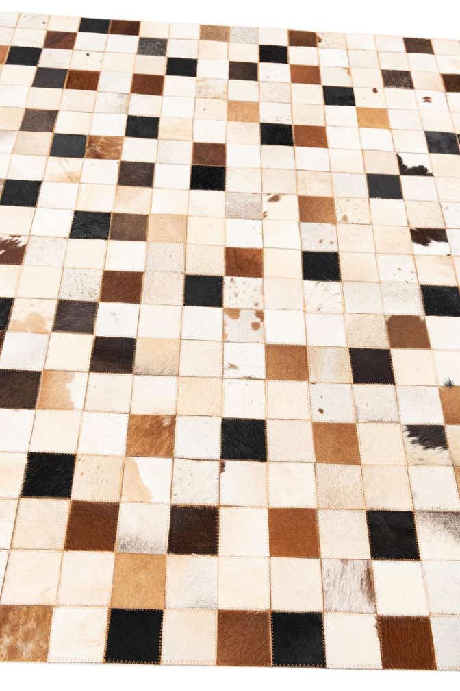 5' 1 x 8' 1 Cowhide Leather Rug