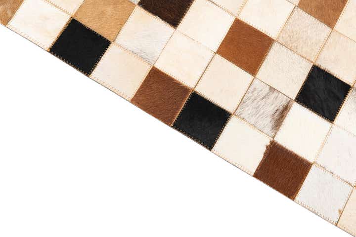 5' 1 x 8' 1 Cowhide Leather Rug