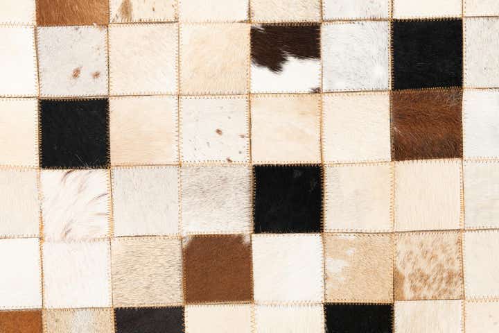 5' 1 x 8' 1 Cowhide Leather Rug