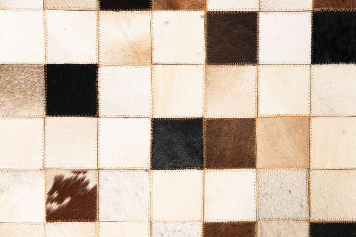 5' 1 x 8' 1 Cowhide Leather Rug