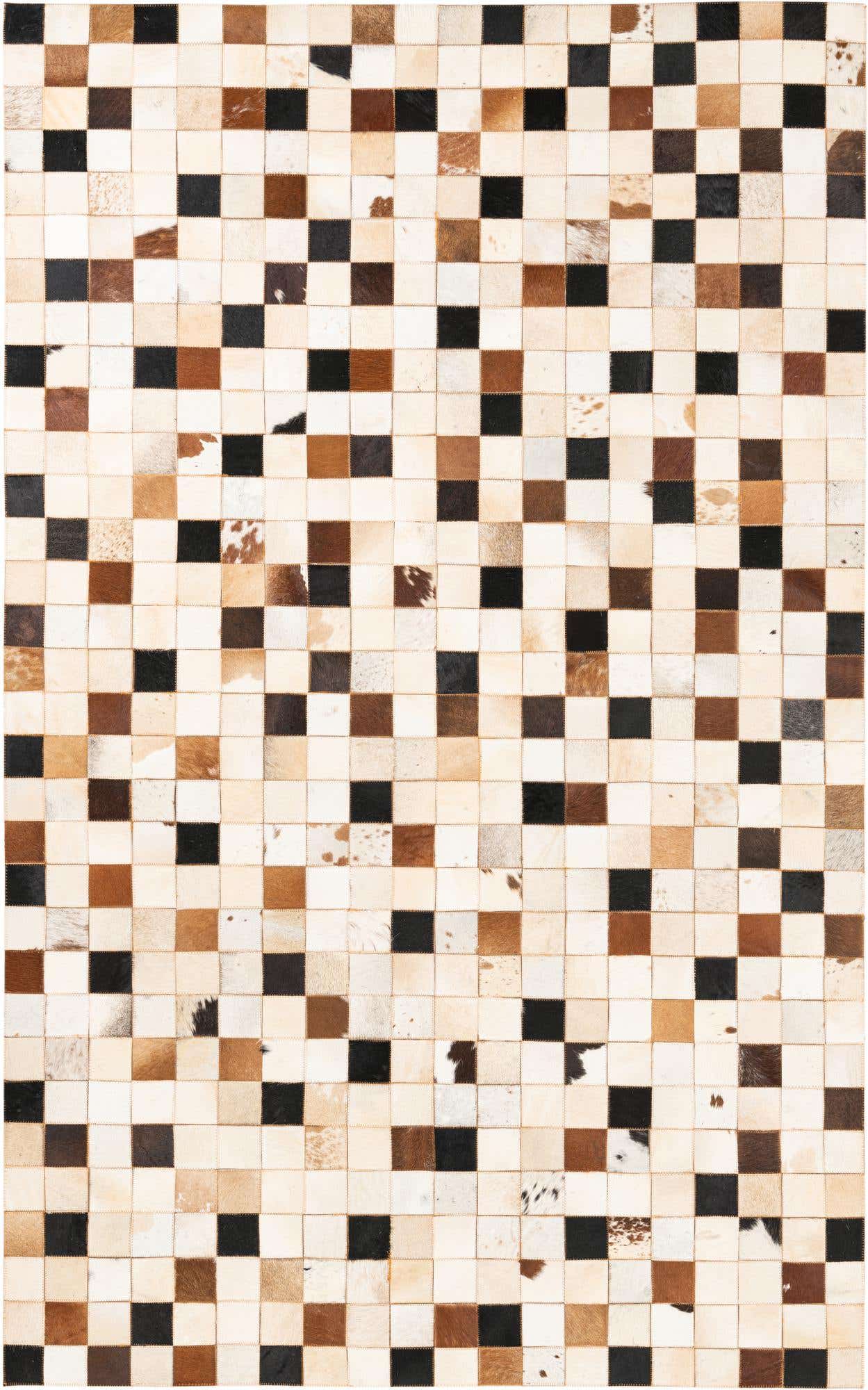 5' 1 x 8' 1 Cowhide Leather Rug