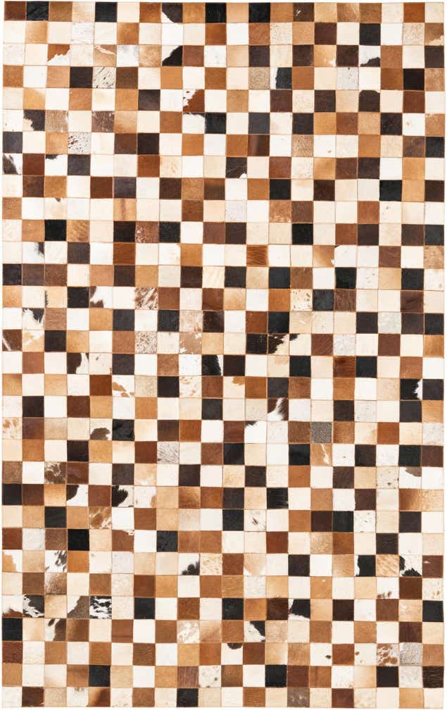 5' x 8' 1 Cowhide Leather Rug