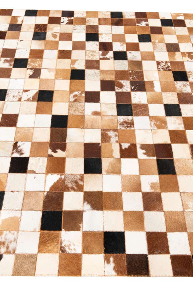 5' 1 x 8' 1 Cowhide Leather Rug