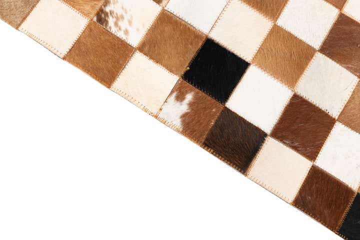 5' 1 x 8' 1 Cowhide Leather Rug