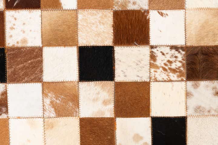 5' 1 x 8' 1 Cowhide Leather Rug