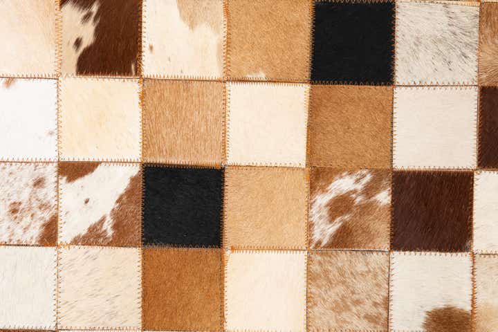 5' 1 x 8' 1 Cowhide Leather Rug