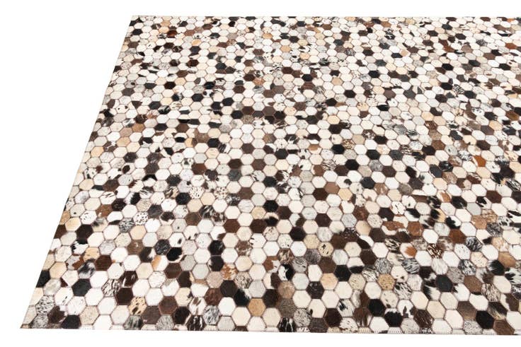 Detail image of 5' 1 x 8' Cowhide Leather Rug