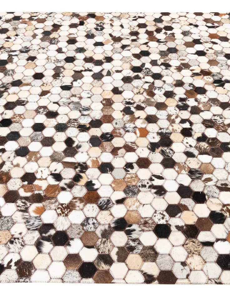 Detail image of 5' 1 x 8' Cowhide Leather Rug