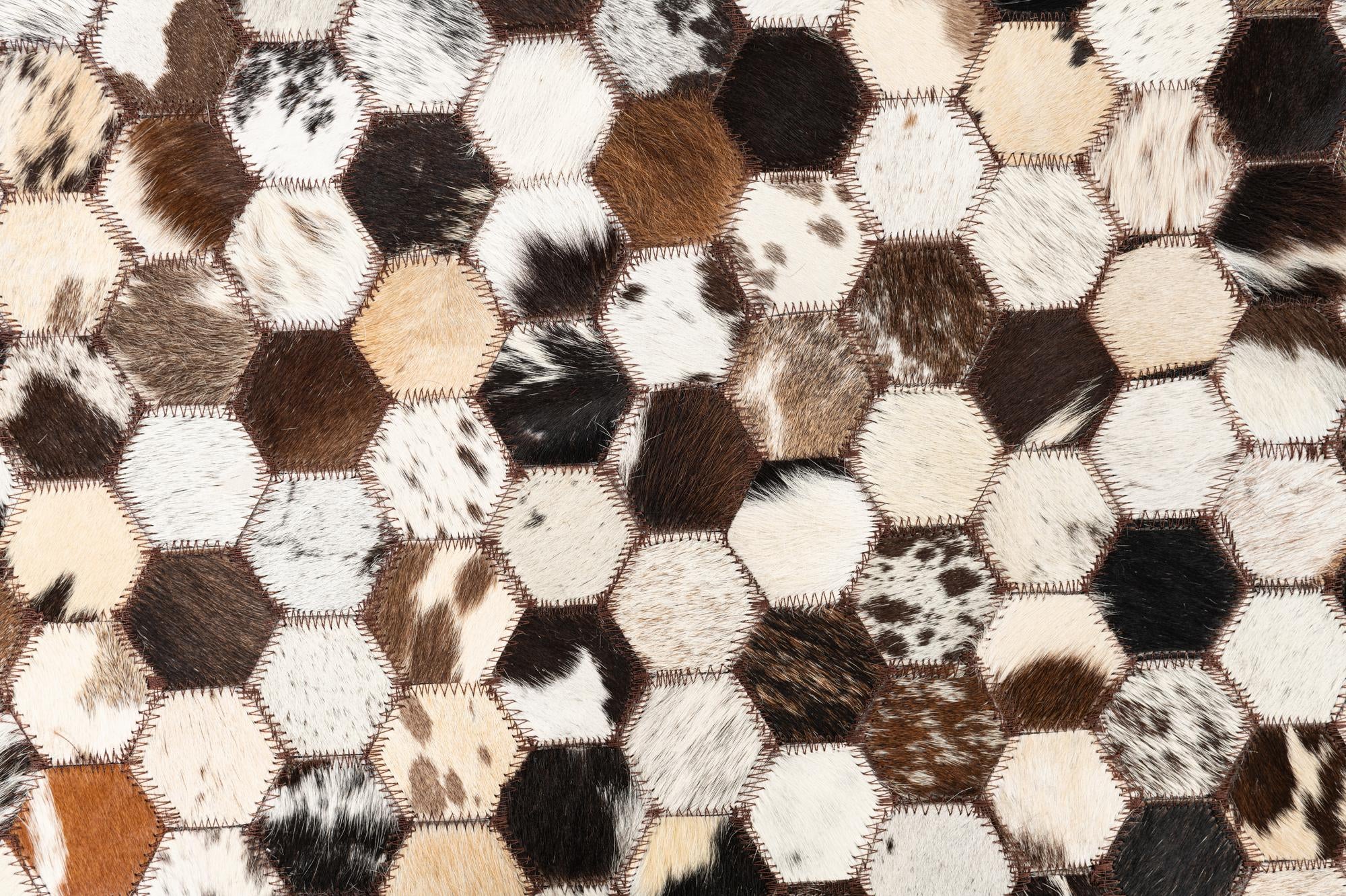5' 1 x 8' Cowhide Leather Rug