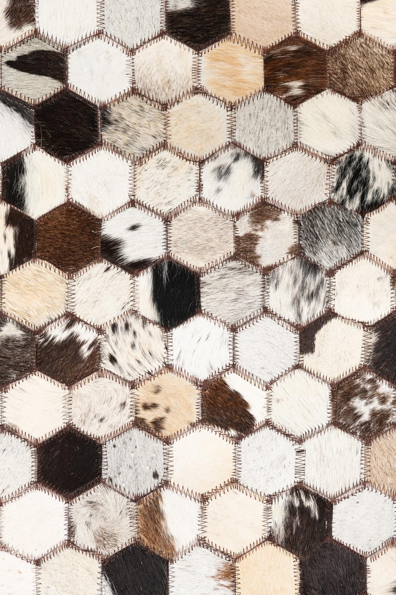 5' 1 x 8' Cowhide Leather Rug