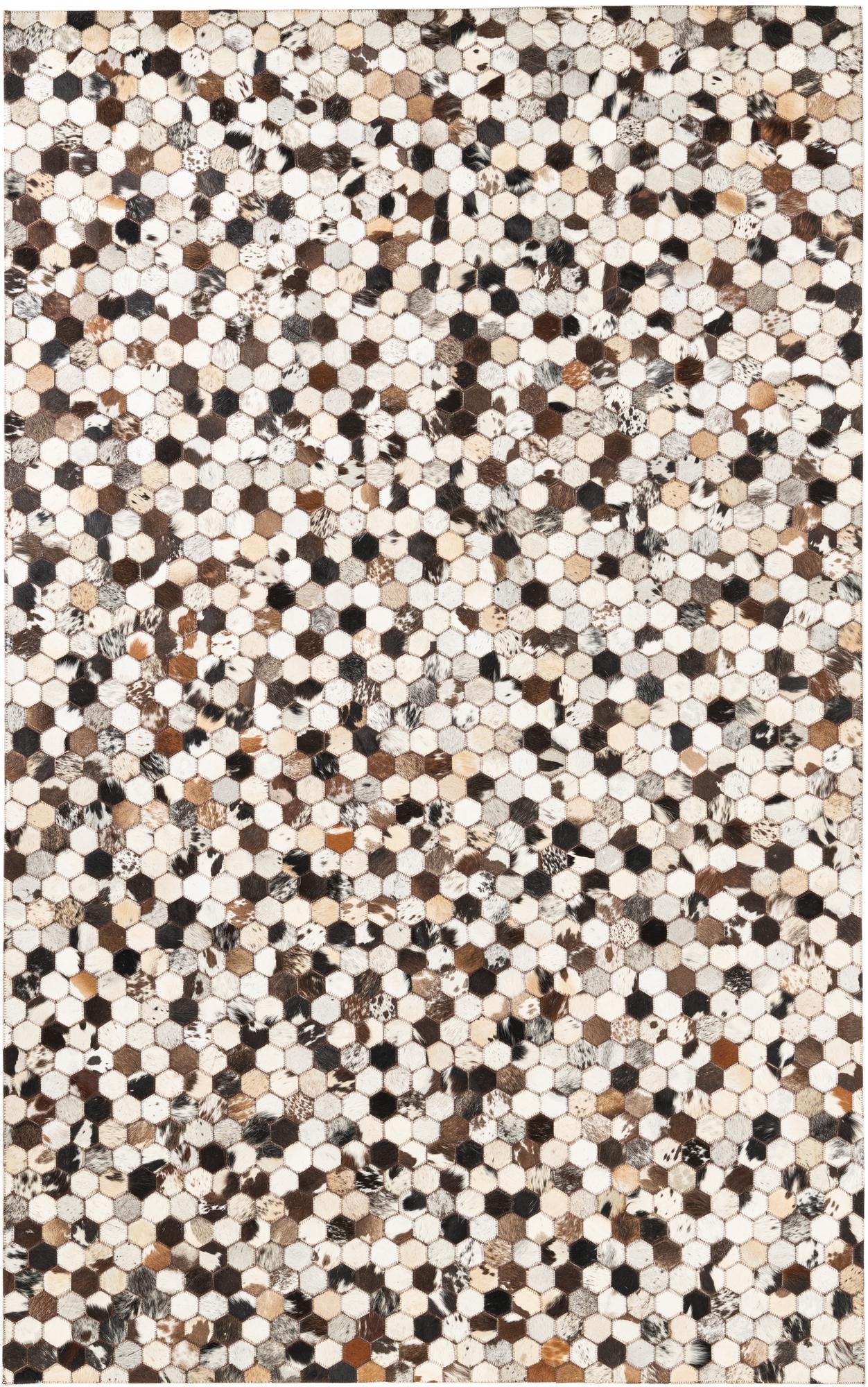 5' 1 x 8' Cowhide Leather Rug