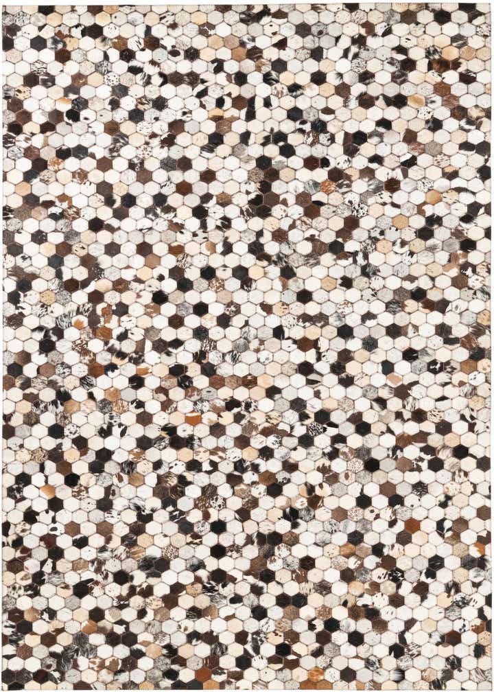 5' 1 x 8' Cowhide Leather Rug