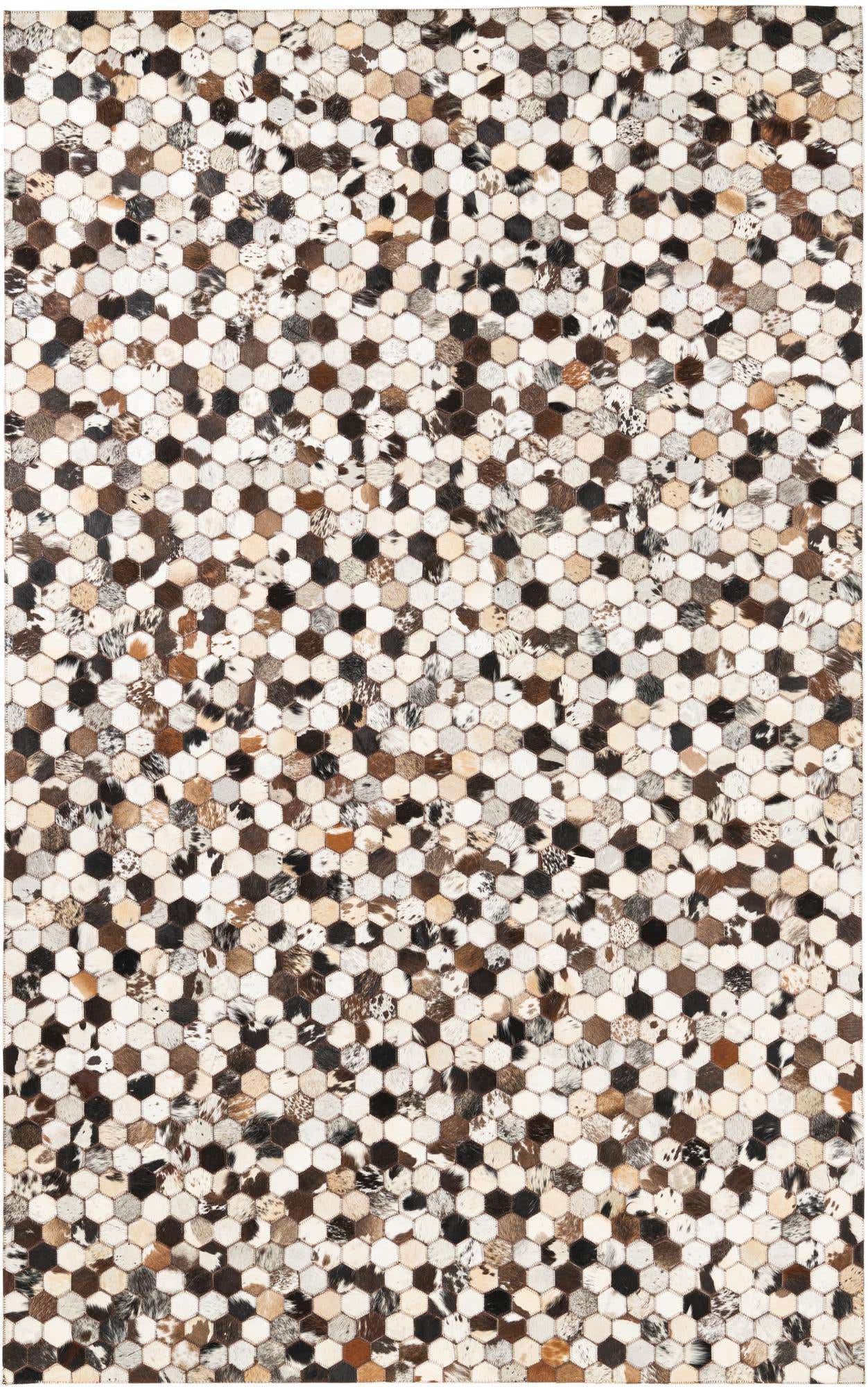 5' 1 x 8' Cowhide Leather Rug