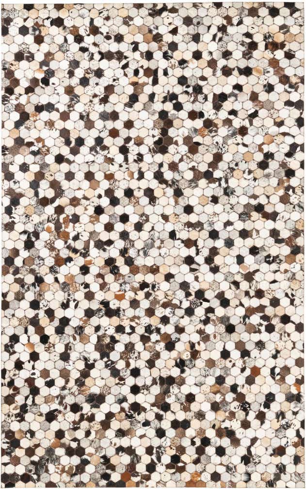 5' 1 x 8' Cowhide Leather Rug