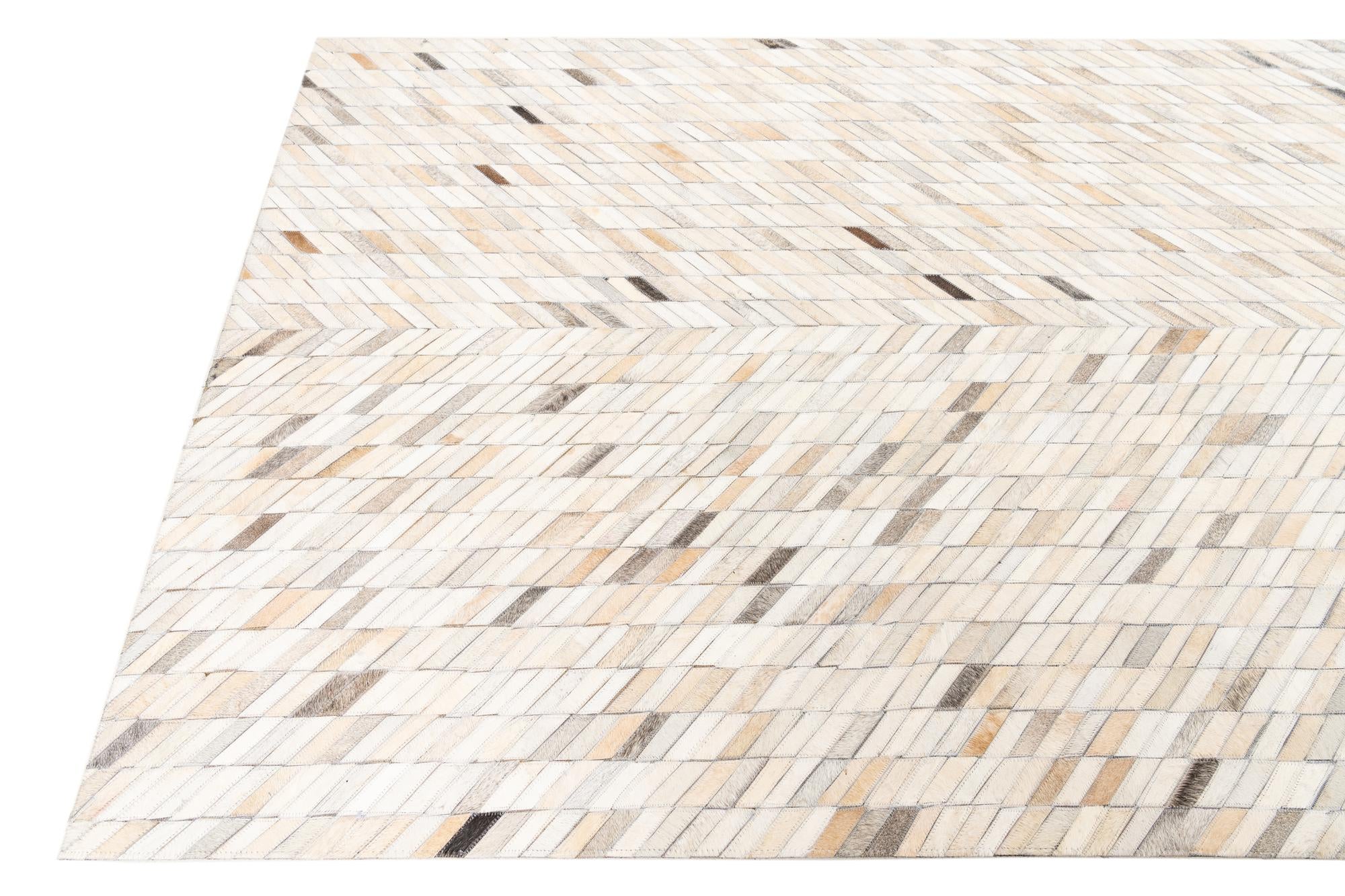 5' x 8' Cowhide Leather Rug