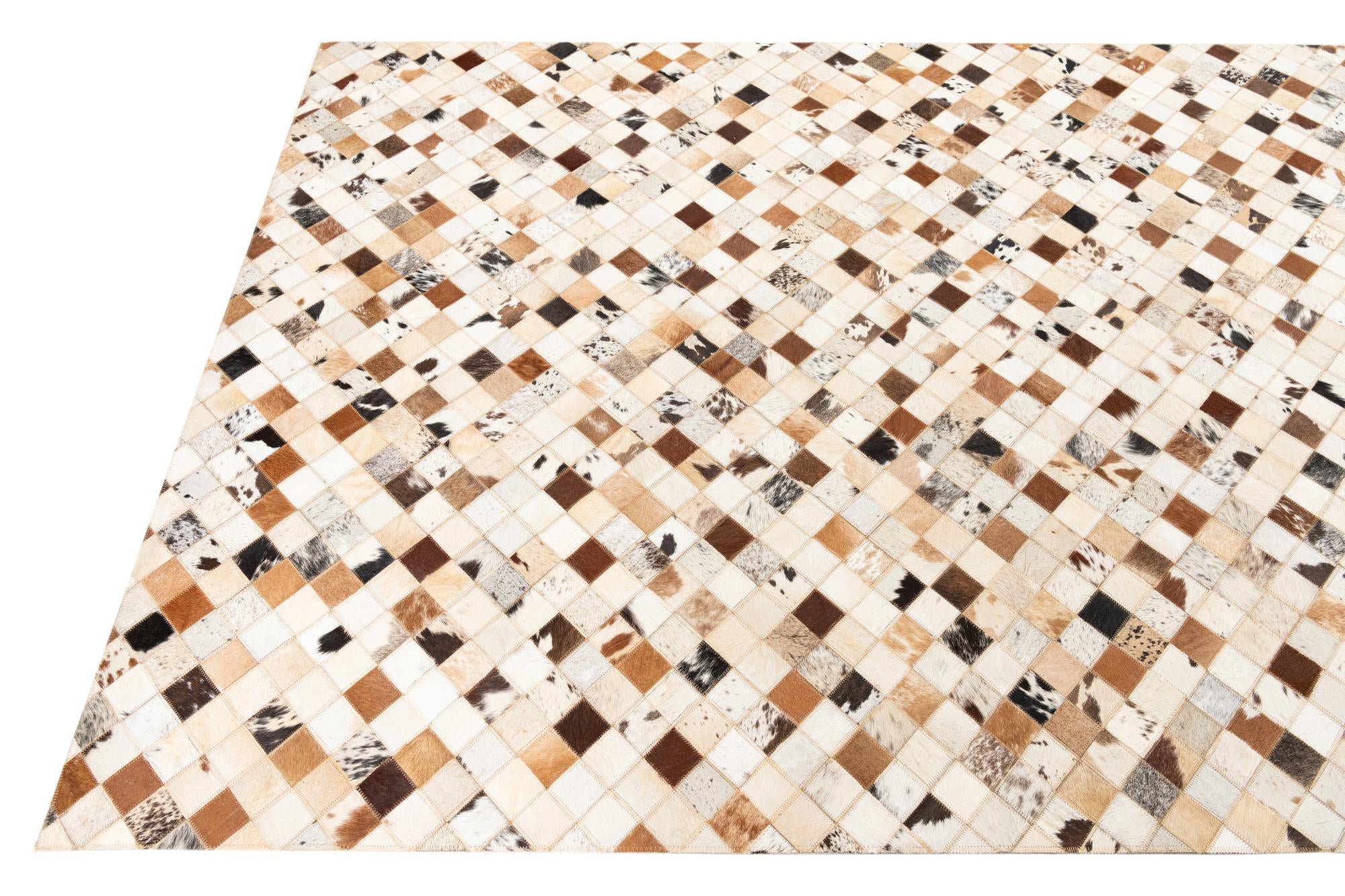5' x 8' Cowhide Leather Rug