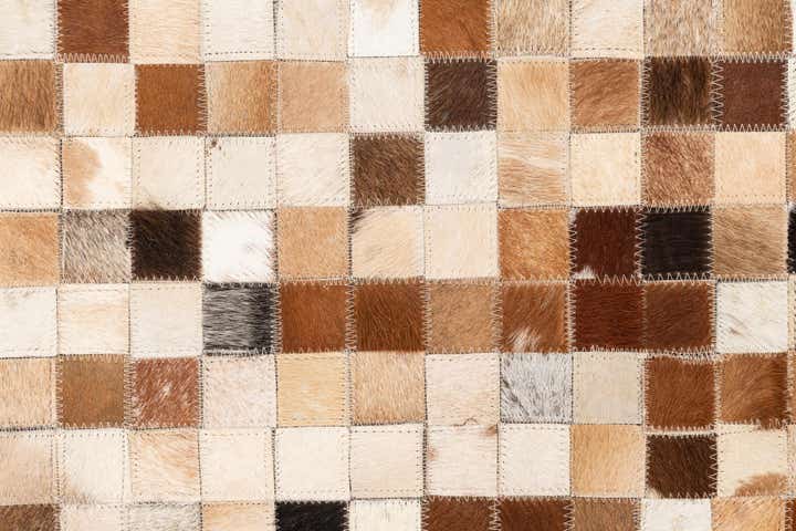 5' x 8' 1 Cowhide Leather Rug