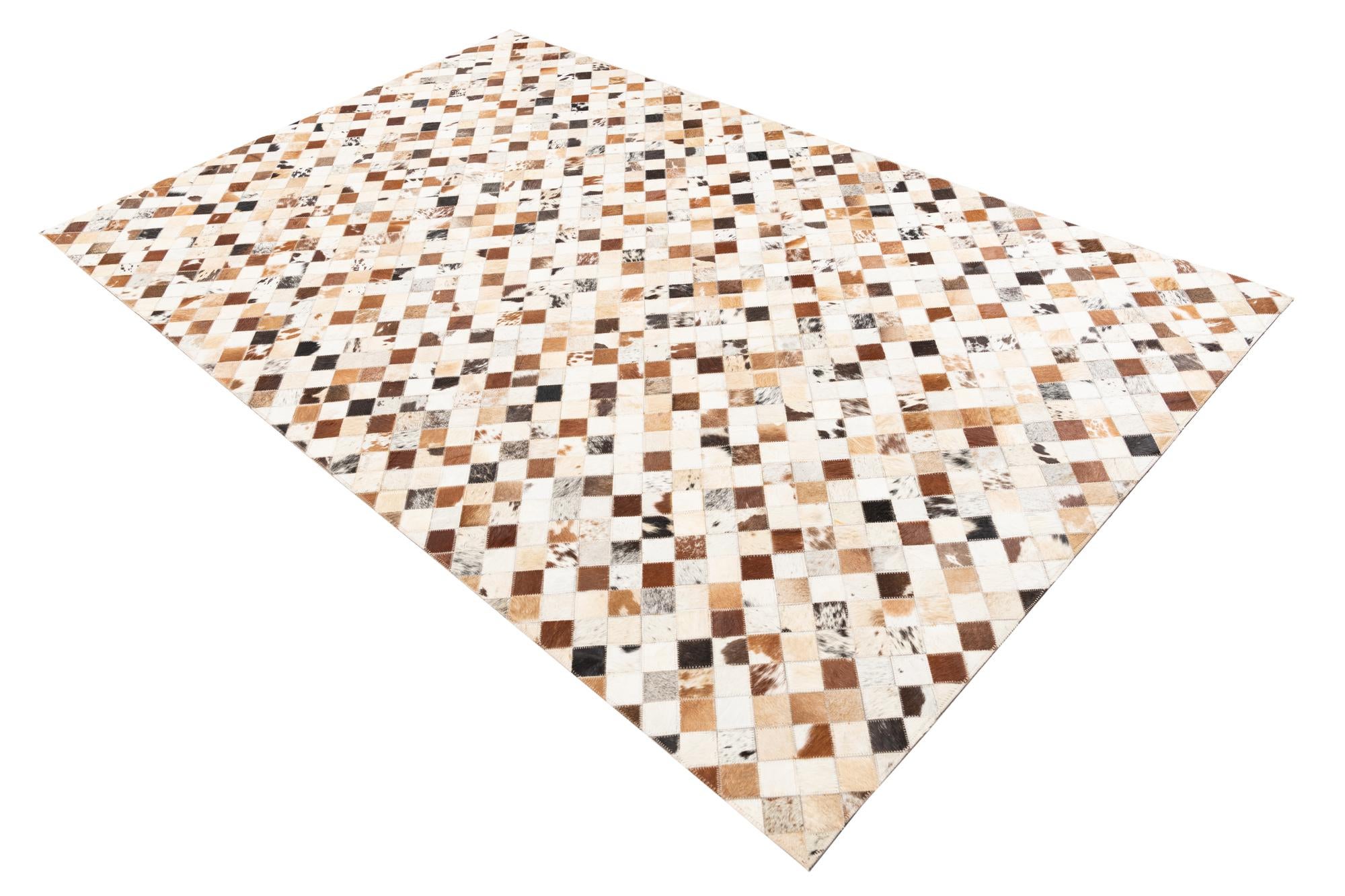 5' 1 x 8' Cowhide Leather Rug