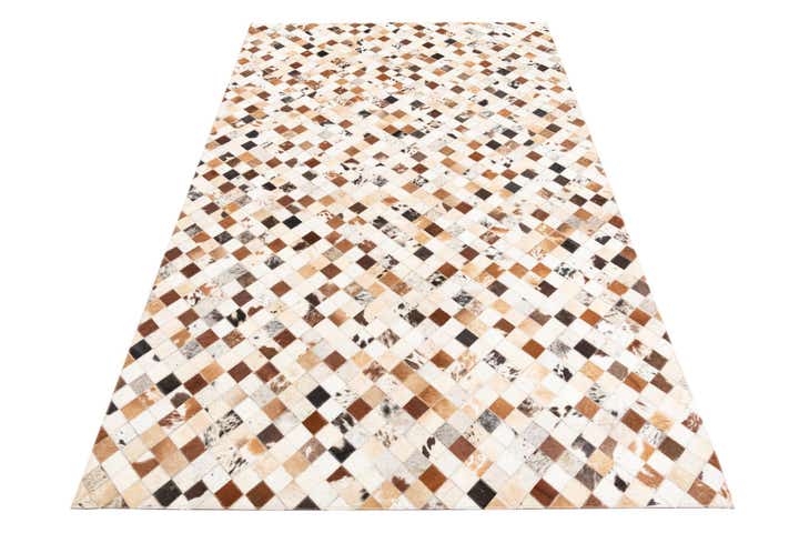 5' 1 x 8' Cowhide Leather Rug