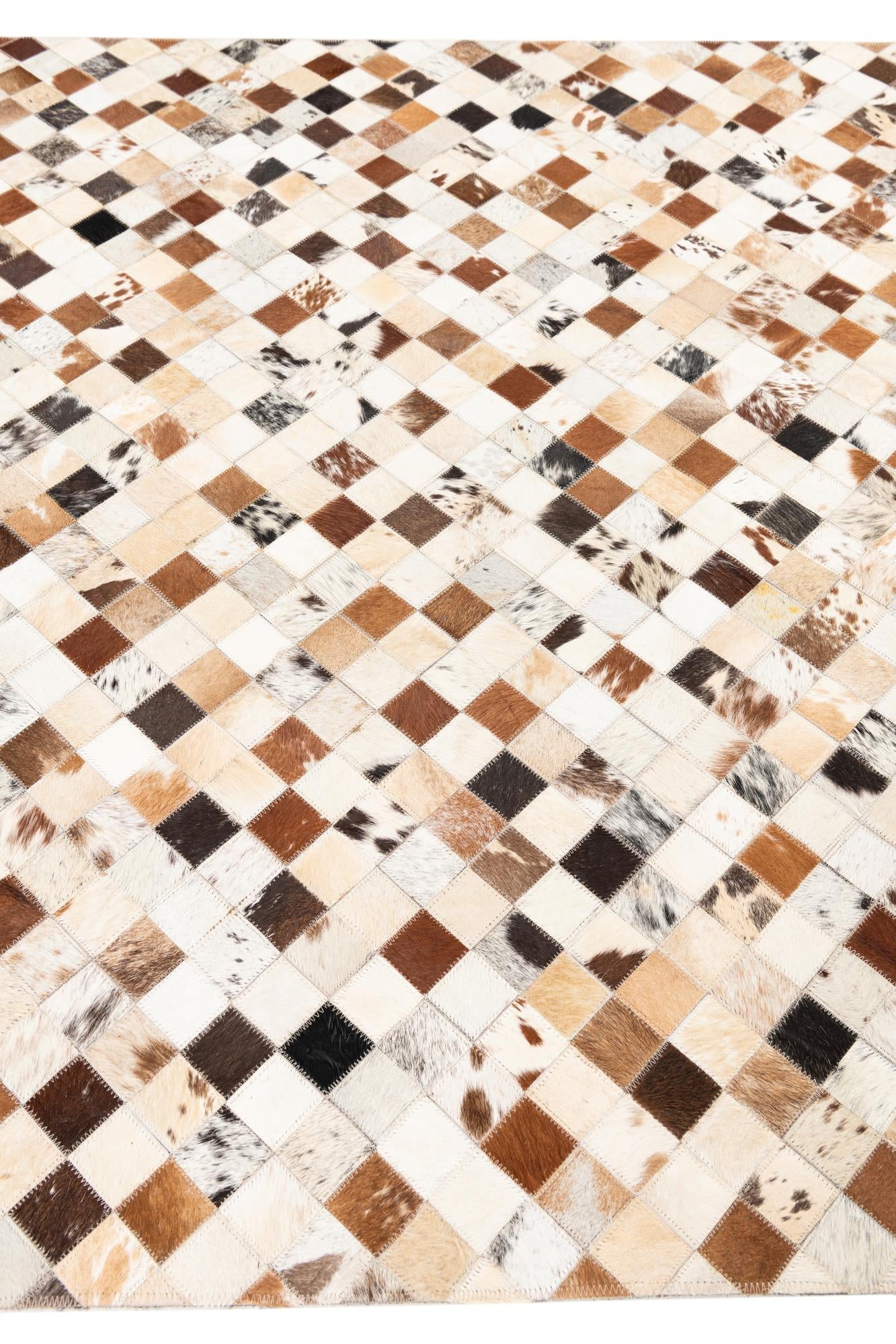 5' 1 x 8' Cowhide Leather Rug
