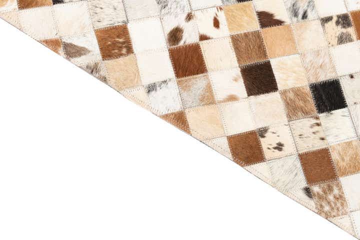 5' 1 x 8' Cowhide Leather Rug