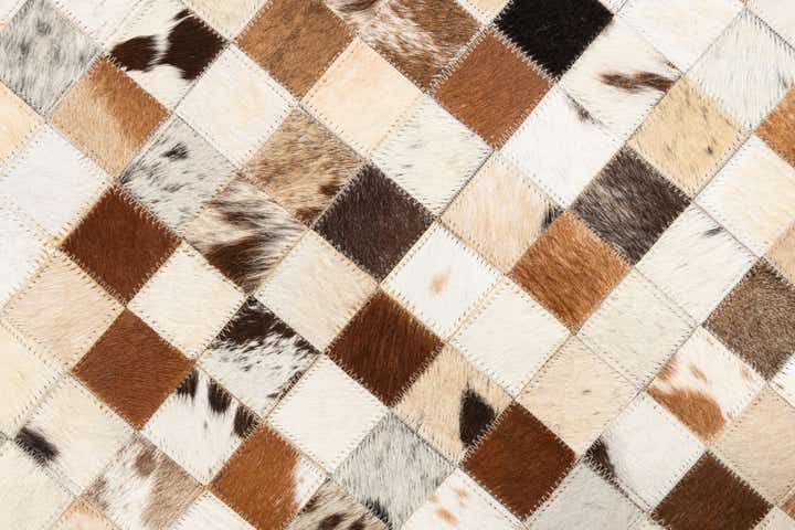 5' 1 x 8' Cowhide Leather Rug