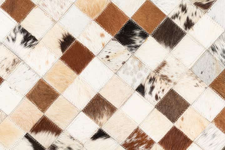 5' 1 x 8' Cowhide Leather Rug