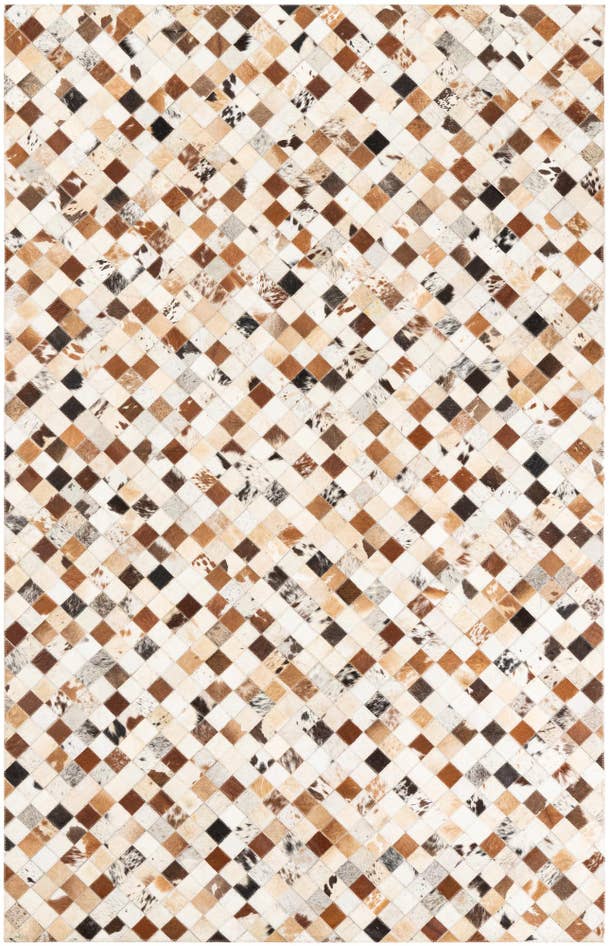 Detail image of 5' 1 x 8' Cowhide Leather Rug