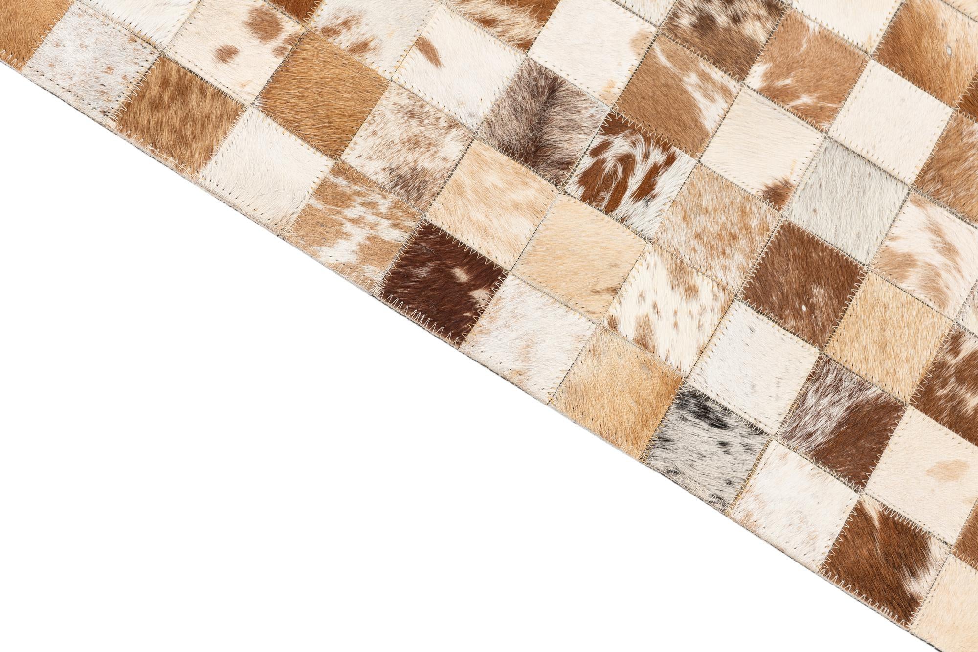 5' 1 x 8' Cowhide Leather Rug
