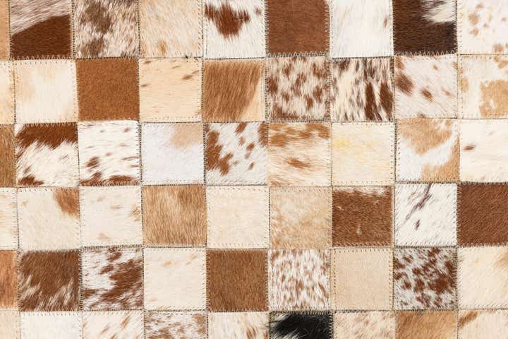 5' 1 x 8' Cowhide Leather Rug