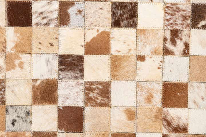 5' 1 x 8' Cowhide Leather Rug