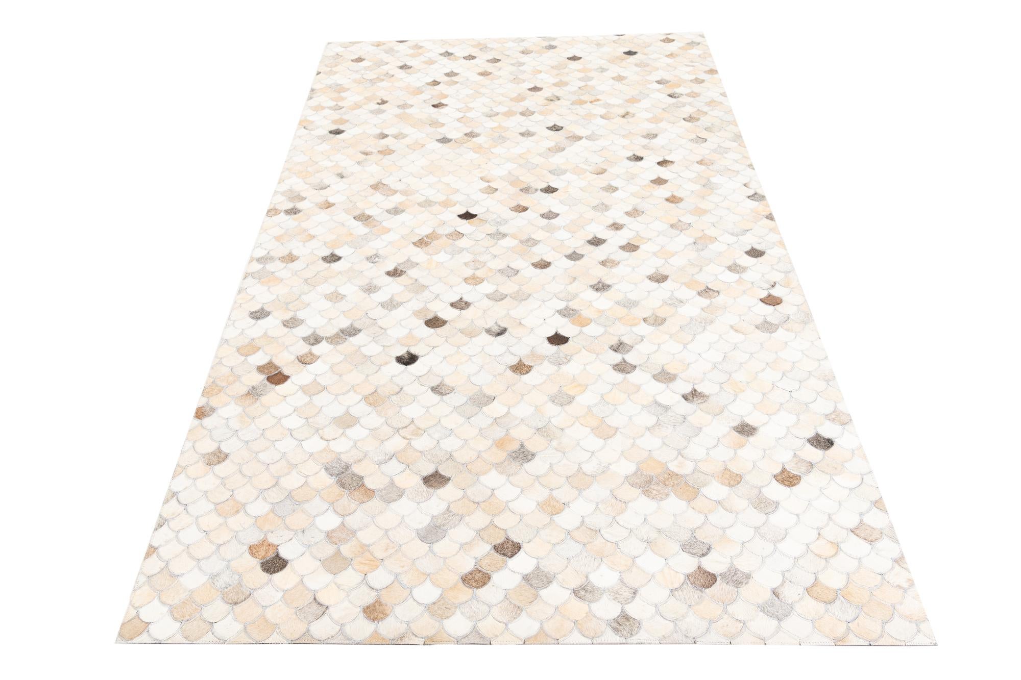 5' 1 x 8' Cowhide Leather Rug