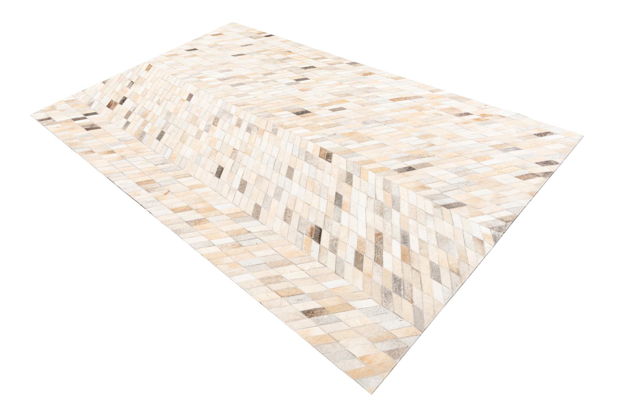 5' x 8' Cowhide Leather Rug
