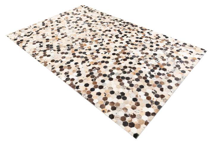 5' 1 x 7' 10 Cowhide Leather Rug