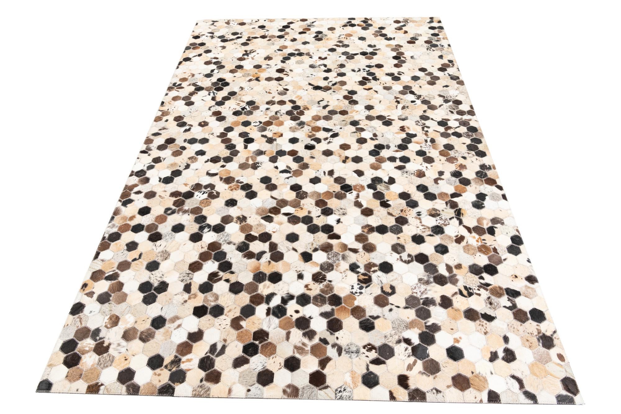 5' 1 x 7' 10 Cowhide Leather Rug