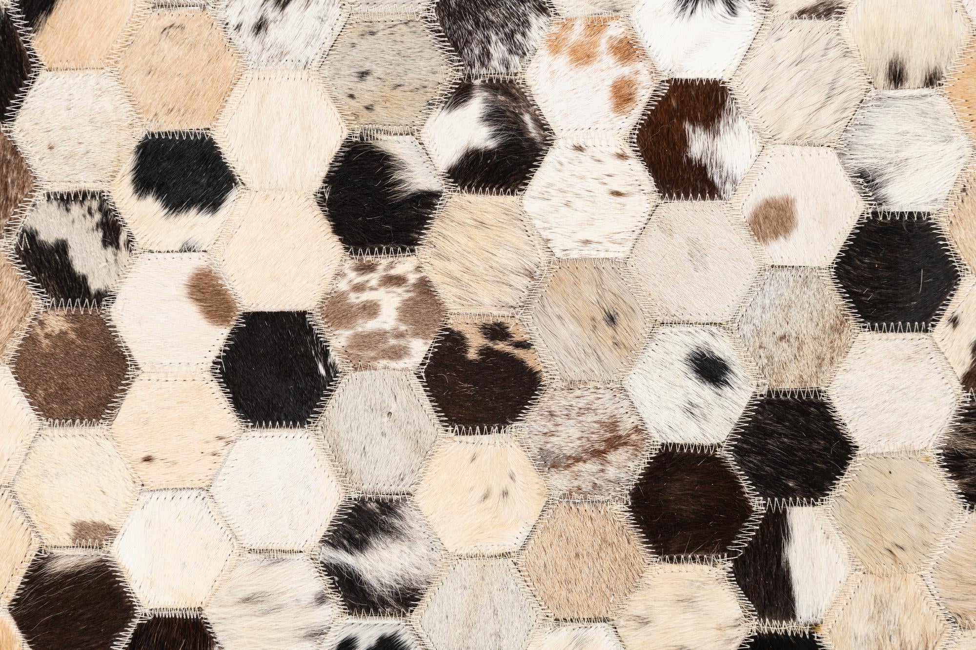 5' 1 x 7' 10 Cowhide Leather Rug