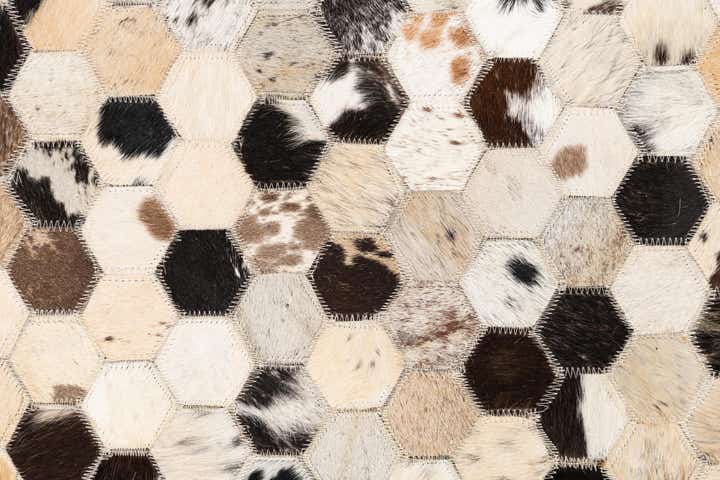 5' 1 x 7' 10 Cowhide Leather Rug