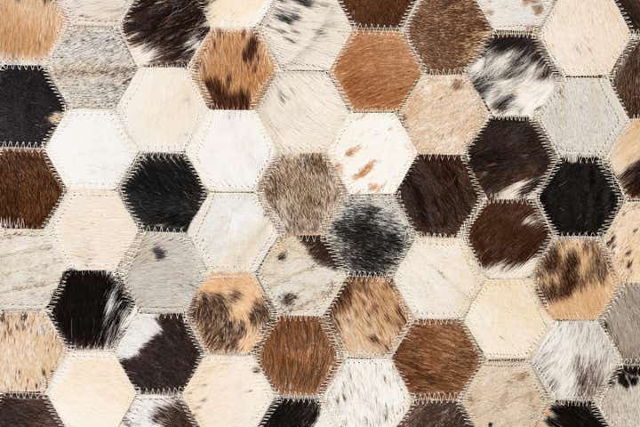 5' 1 x 7' 10 Cowhide Leather Rug