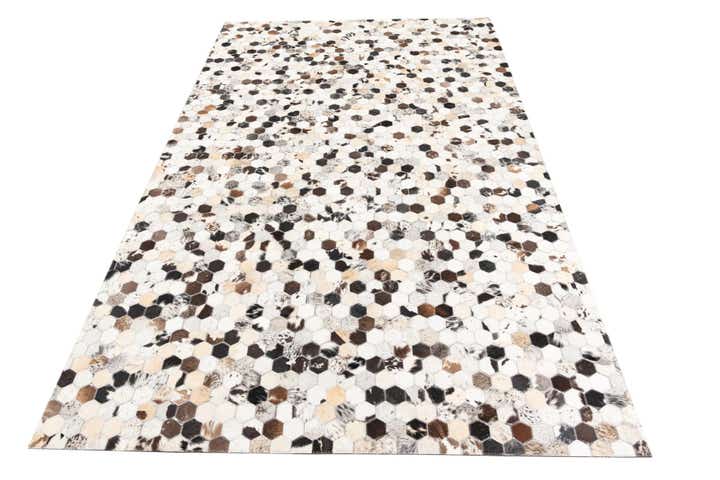 5' 1 x 8' Cowhide Leather Rug
