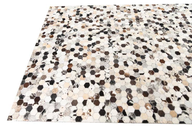 Detail image of 5' 1 x 8' Cowhide Leather Rug