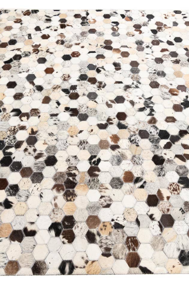 Detail image of 5' 1 x 8' Cowhide Leather Rug