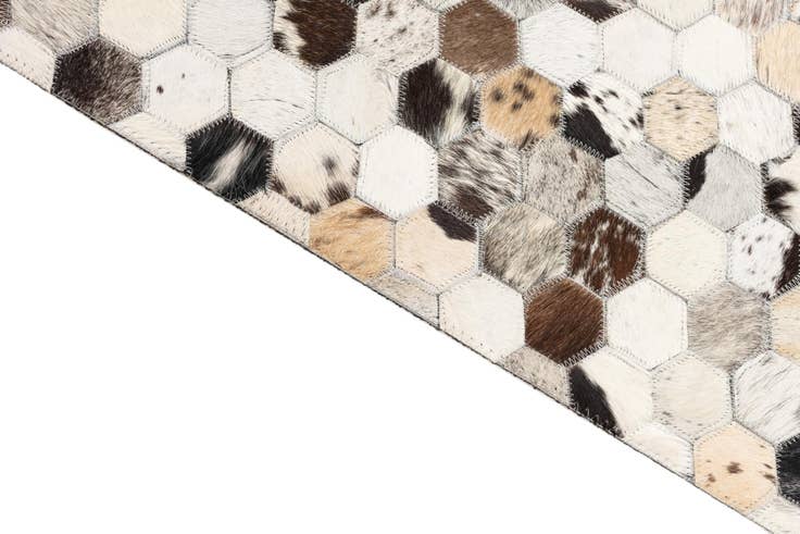 Detail image of 5' 1 x 8' Cowhide Leather Rug