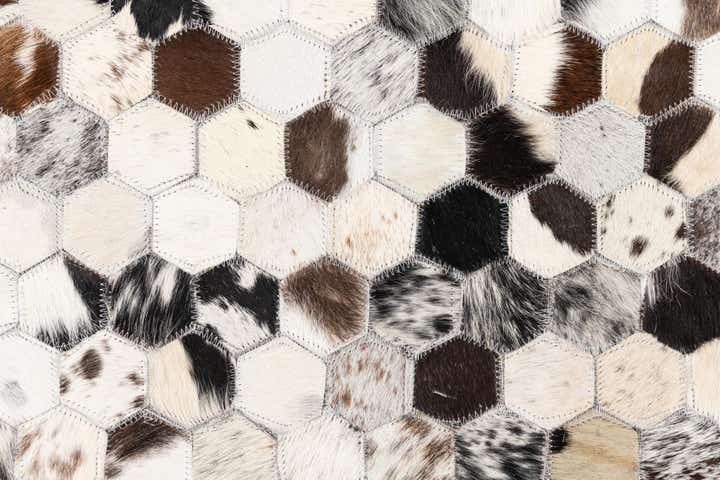 5' 1 x 8' Cowhide Leather Rug