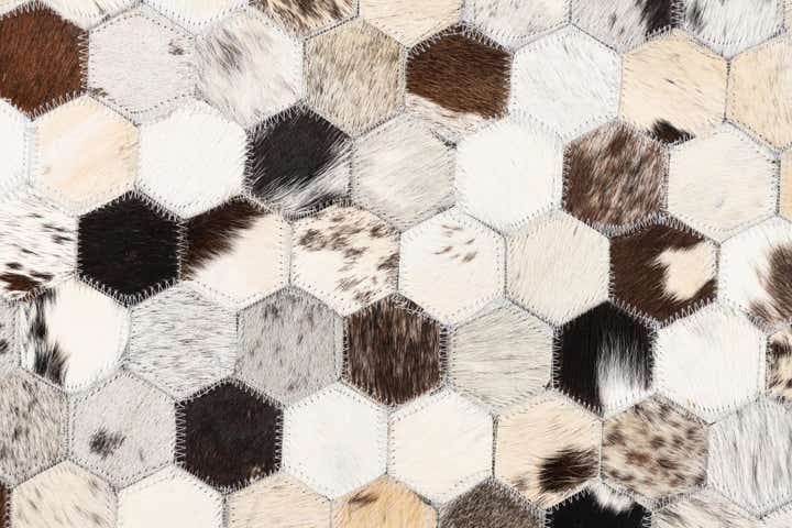 5' 1 x 8' Cowhide Leather Rug