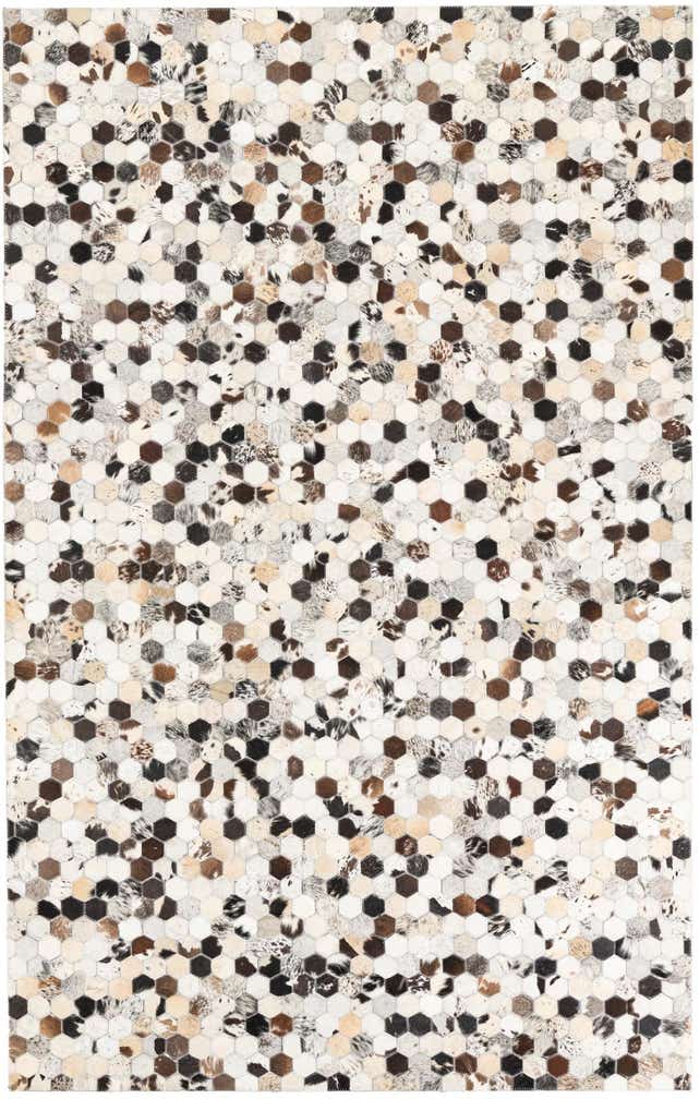 5' 1 x 8' Cowhide Leather Rug