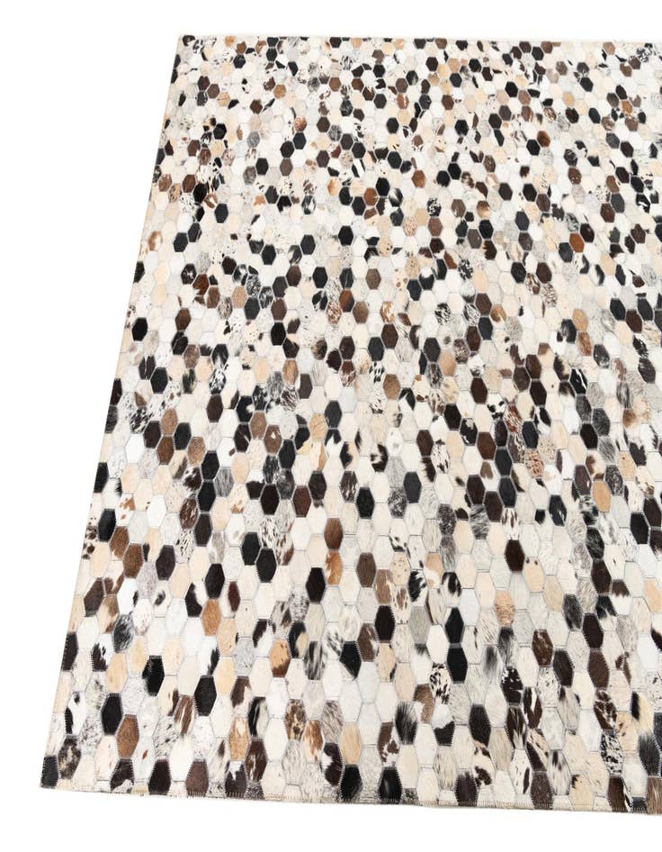 Detail image of 5' 1 x 8' Cowhide Leather Rug