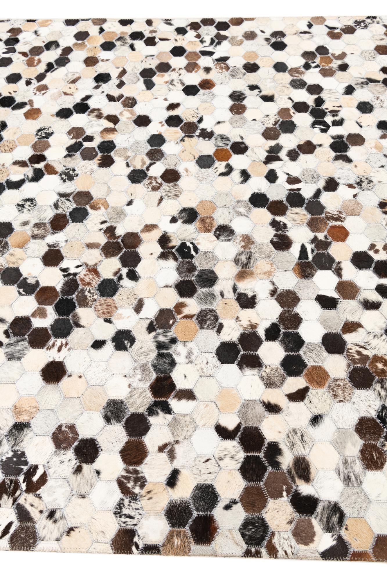 5' 1 x 8' Cowhide Leather Rug