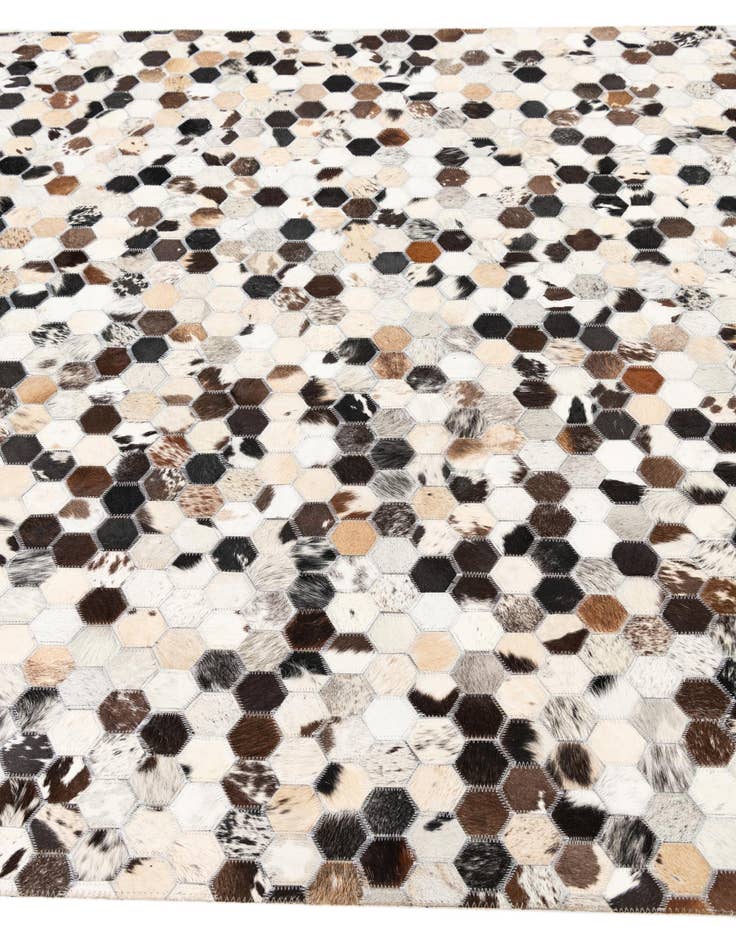 Detail image of 5' 1 x 8' Cowhide Leather Rug